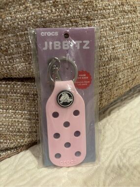 CROCS Pink Jibbitz Charm Keychain Tag